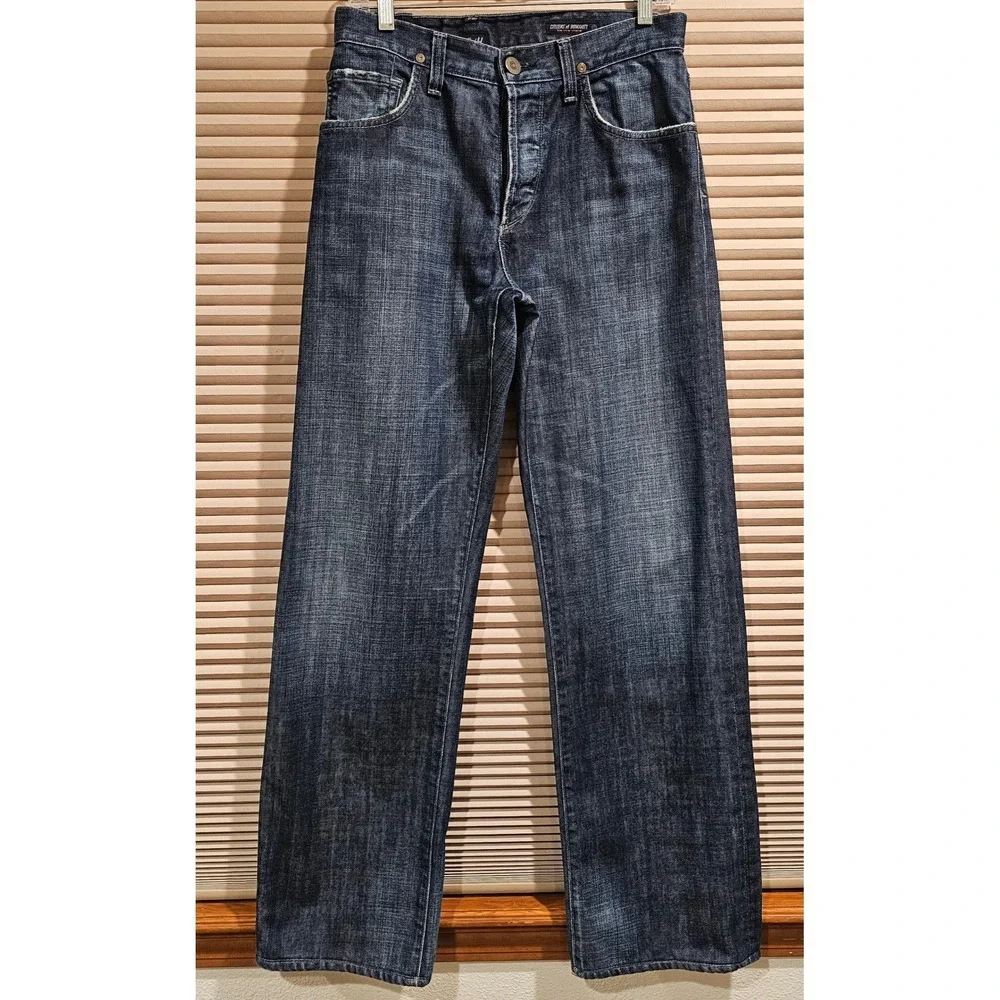 Citizens of Humanity Evans Blue‎ Collar Mens 33 Dark Wash Button Fly Denim Jeans